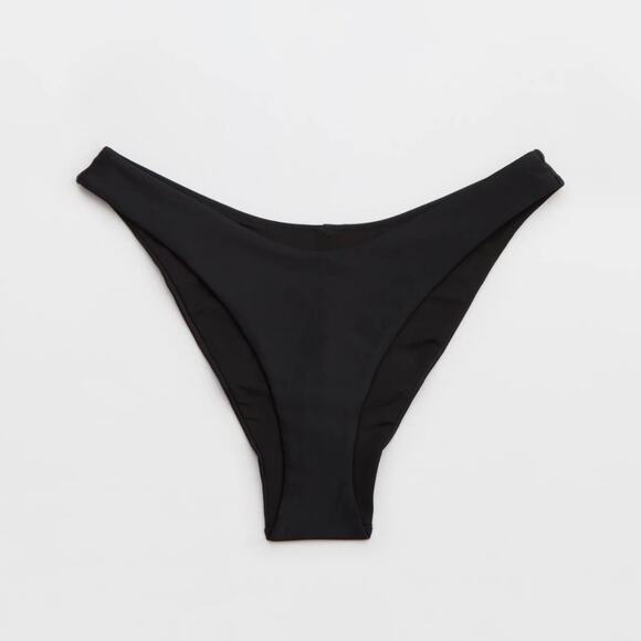 NWT! Aerie Super High Cut Cheekier Plus Bikini Bottom in True Black - Size XXL - Picture 3 of 8